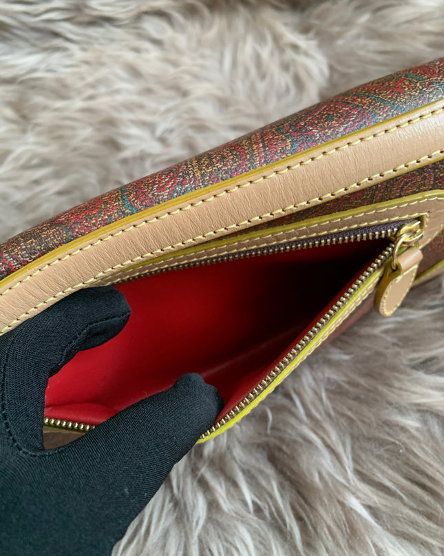 Etro Multicolor Paisley Coated Canvas and Leather Flap Crossbody Bag