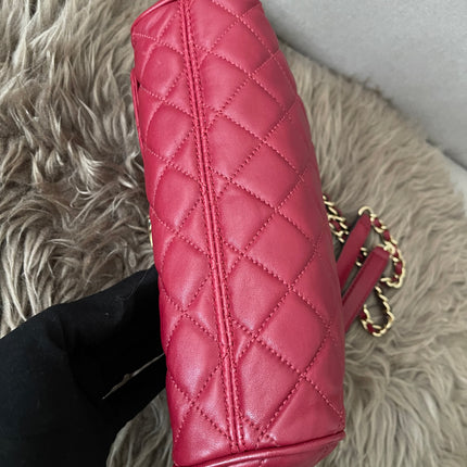 Preloved Authentic Michael Kors Red Vivianne Quilted Leather Shoulder Flap Bag