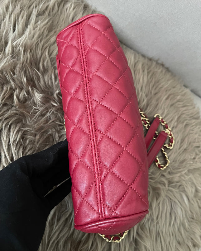 Preloved Authentic Michael Kors Red Vivianne Quilted Leather Shoulder Flap Bag
