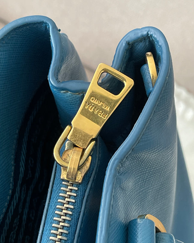 Preloved Authentic Prada Light Blue Galleria Tote Bag