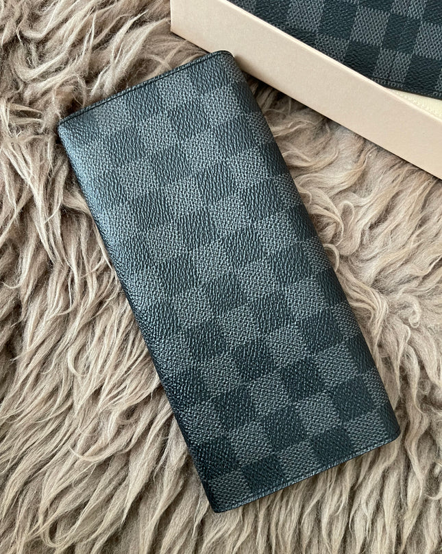 Preloved Authentic Rank A- Louis Vuitton Damier Graphite long wallet with removable insert