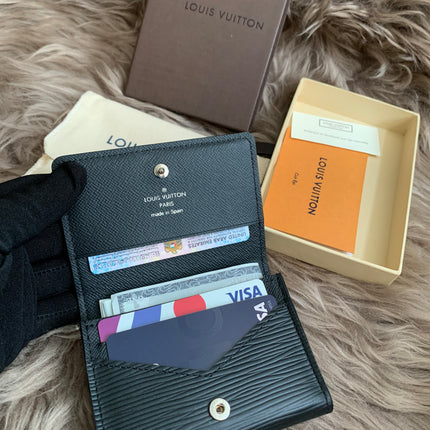Louis Vuitton Epi Epi Leather Card Case Black