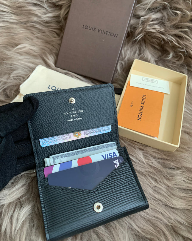 Louis Vuitton Epi Epi Leather Card Case Black