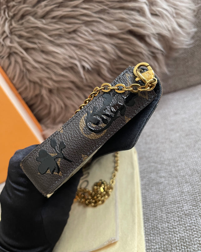 Preloved Authentic LV Félicie Pochette – Limited Edition Floral Jacquard Canvas