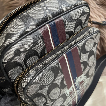 Preloved Authentic Coach Signature Varsity Stripe Flight Crossbody Bago