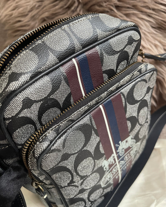 Preloved Authentic Coach Signature Varsity Stripe Flight Crossbody Bago