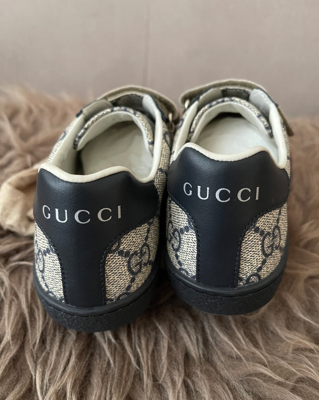 Preloved Authentic Gucci Kids Ace Sneakers (GG Supreme) sz 31