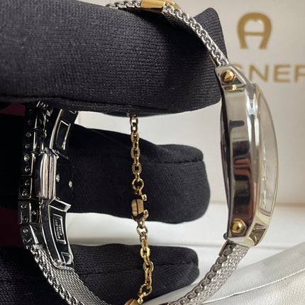 Preloved Authentic Aigner Pavia Ladies Watch - Two-Tone Stainless Steel, Mesh Bracelet
