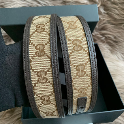 GUCCI GG SUPREME GUCCISSIMA CALFSKIN PALLADIUM BUCKLE BELT