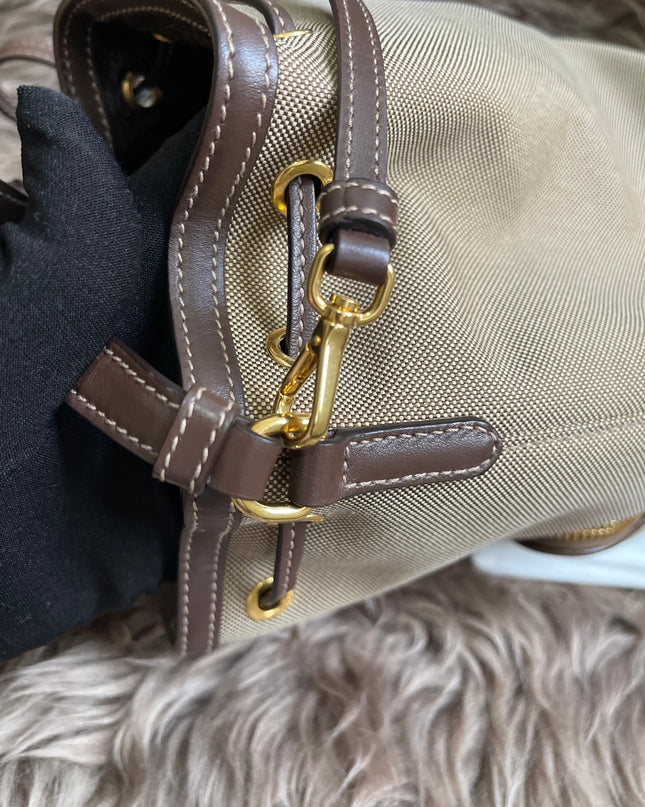 Preloved Prada  2021 Logo Jacquard Bucket Bag