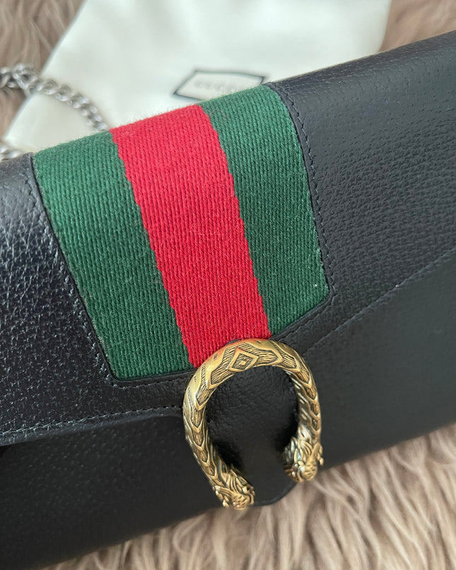Preloved Authentic Gucci Dionysus Web Chain Wallet Leather Small crossbody bag