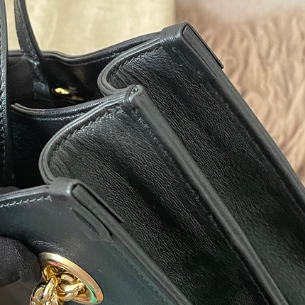 Preloved Authentic Rank A Gucci Horsebit 1955 tote bag in black leather