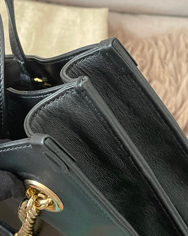 Preloved Authentic Rank A Gucci Horsebit 1955 tote bag in black leather