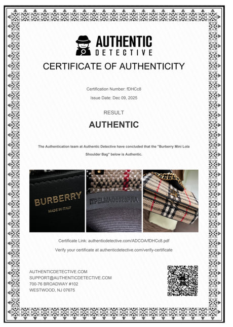 Preloved Authentic Burberry Lola Mini Crossbody Bag — Checked Canvas