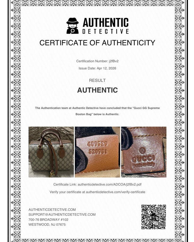 Peloved Authentic Gucci GG Supreme Duffle/Boston Mini – Tan Leather Trim with Strap