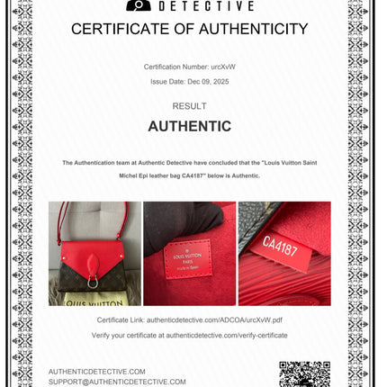 Preloved Authentic  Louis Vuitton Saint Michel Epi leather flap