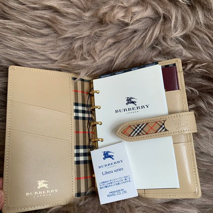 Burberry Brown Nova Check Leather Notebook Cover