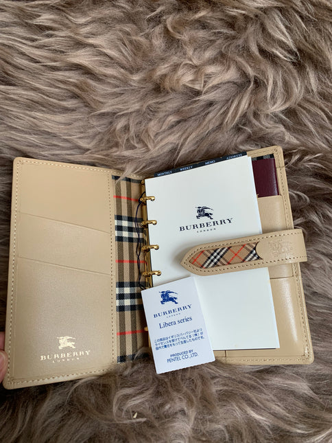 Burberry Brown Nova Check Leather Notebook Cover