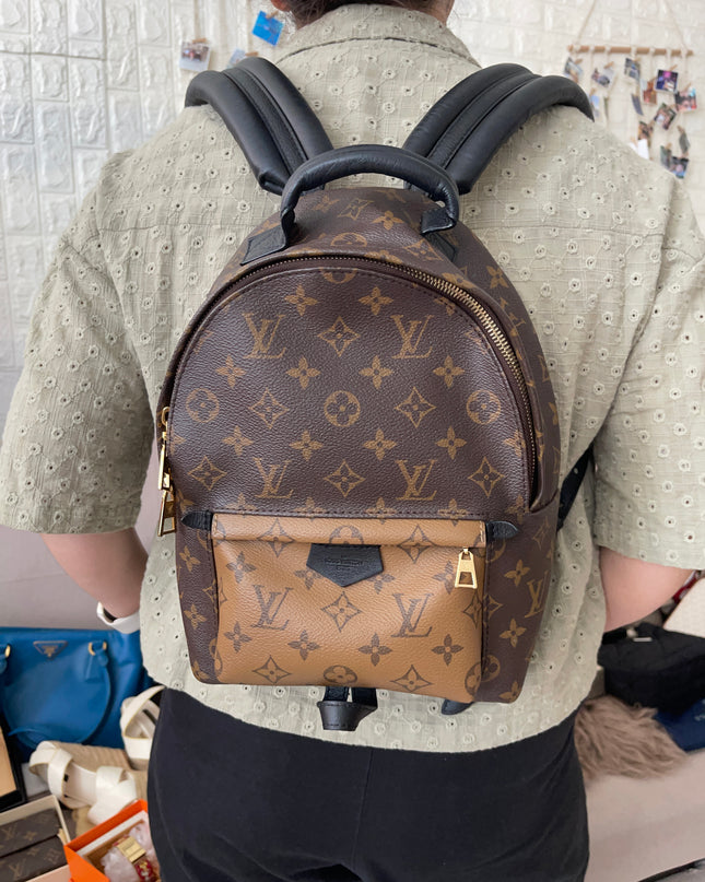 Preloved Authentic Louis Vuitton Palm Springs Backpack — Monogram Reverse Canvas