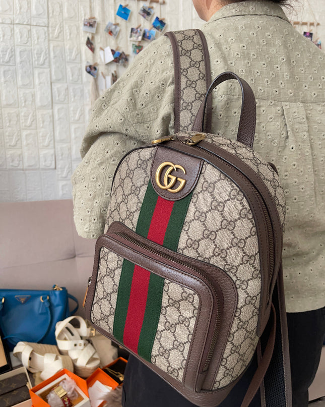 Preloved Authentic Gucci GG Ophidia Small Backpack — Supreme Canvas
