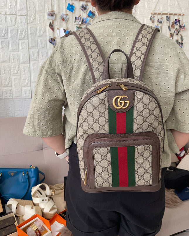 Preloved Authentic Gucci GG Ophidia Small Backpack — Supreme Canvas