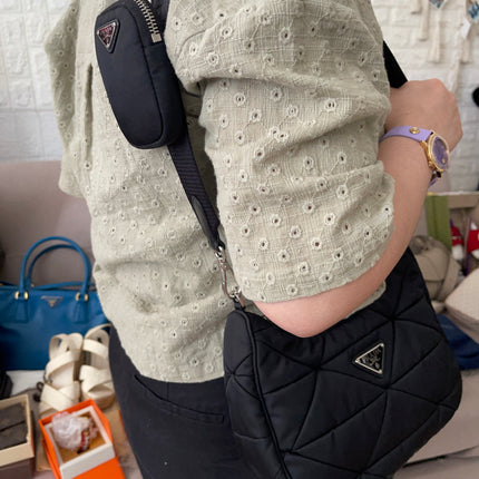 Preloved Authentic Like New Prada Padded Re-Nylon Shoulder Bag