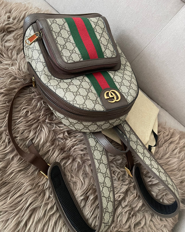 Preloved Authentic Gucci GG Ophidia Small Backpack — Supreme Canvas