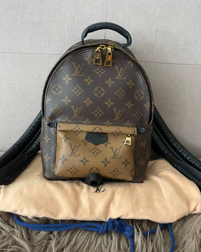 Preloved Authentic Louis Vuitton Palm Springs Backpack — Monogram Reverse Canvas