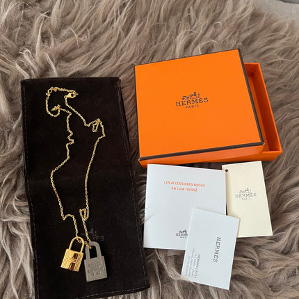 Preloved Authentic Slightly Used Hermes O'Kelly Pendant Size Pm Black Gold Plated