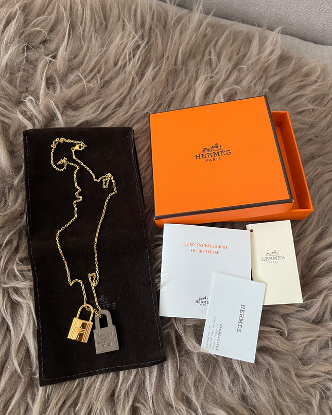 Preloved Authentic Slightly Used Hermes O'Kelly Pendant Size Pm Black Gold Plated