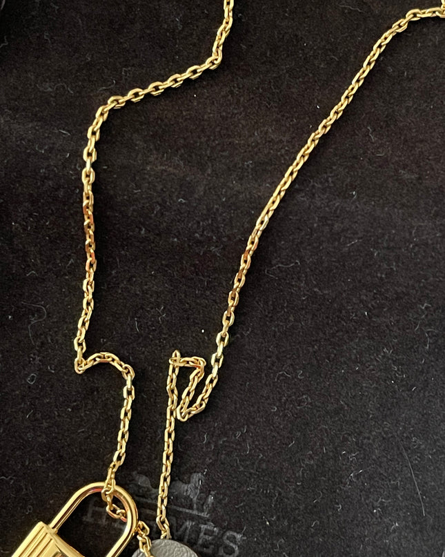Preloved Authentic Slightly Used Hermes O'Kelly Pendant Size Pm Black Gold Plated