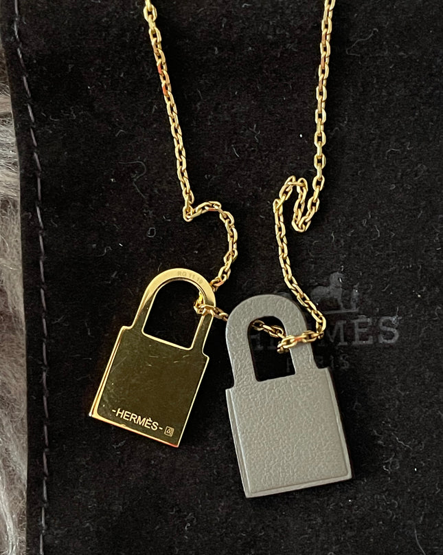 Preloved Authentic Slightly Used Hermes O'Kelly Pendant Size Pm Black Gold Plated