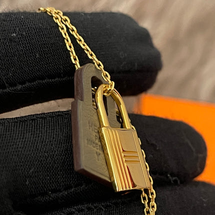 Preloved Authentic Slightly Used Hermes O'Kelly Pendant Size Pm Black Gold Plated
