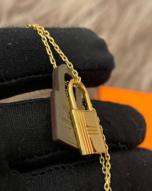 Preloved Authentic Slightly Used Hermes O'Kelly Pendant Size Pm Black Gold Plated