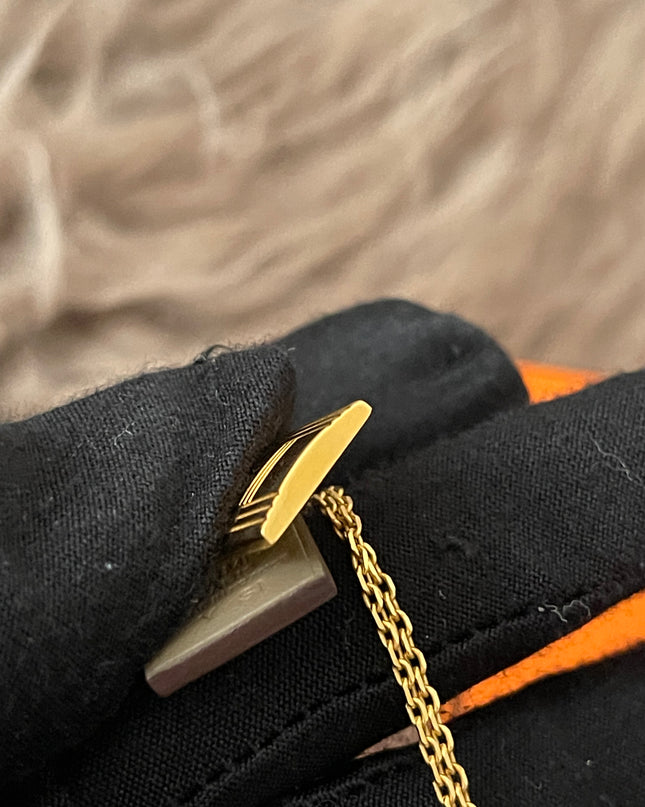 Preloved Authentic Slightly Used Hermes O'Kelly Pendant Size Pm Black Gold Plated