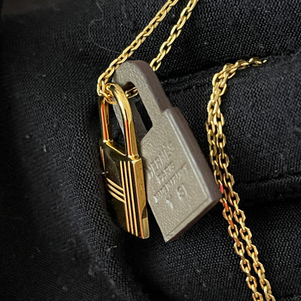 Preloved Authentic Slightly Used Hermes O'Kelly Pendant Size Pm Black Gold Plated