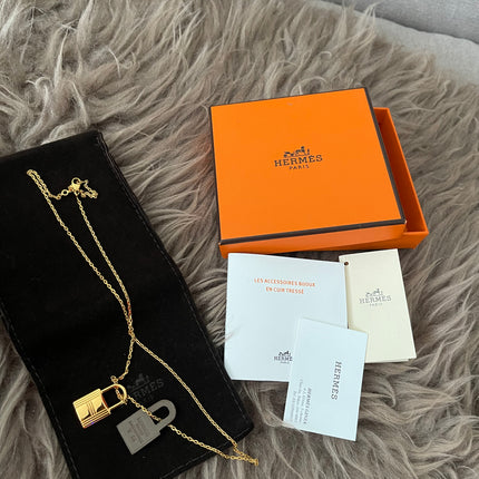Preloved Authentic Slightly Used Hermes O'Kelly Pendant Size Pm Black Gold Plated