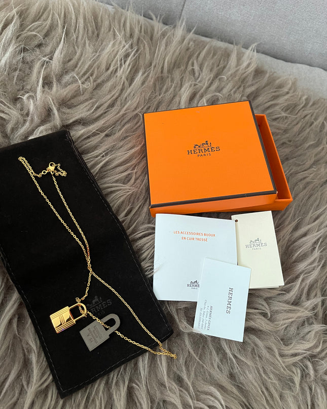 Preloved Authentic Slightly Used Hermes O'Kelly Pendant Size Pm Black Gold Plated