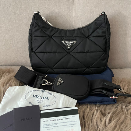 Preloved Authentic Like New Prada Padded Re-Nylon Shoulder Bag