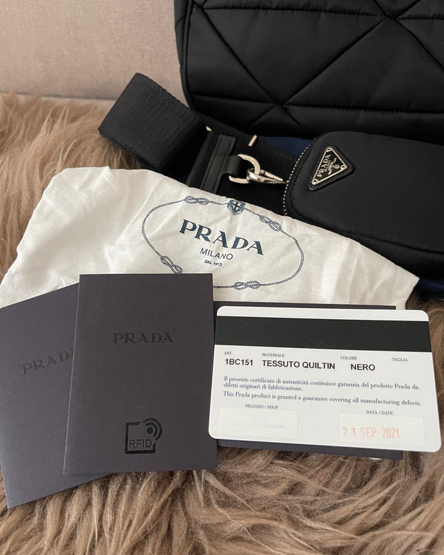 Preloved Authentic Like New Prada Padded Re-Nylon Shoulder Bag
