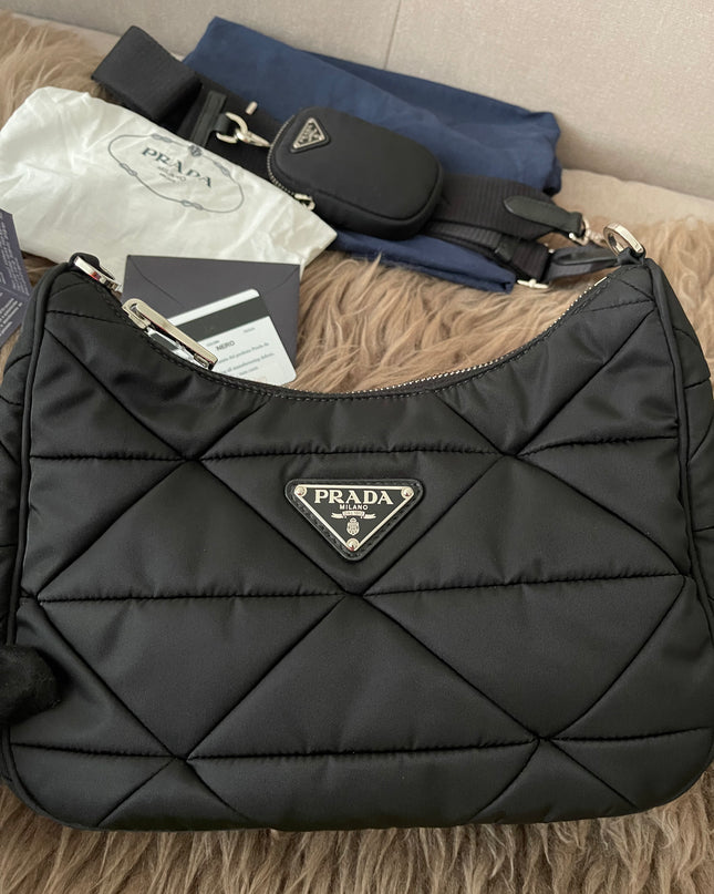 Preloved Authentic Like New Prada Padded Re-Nylon Shoulder Bag