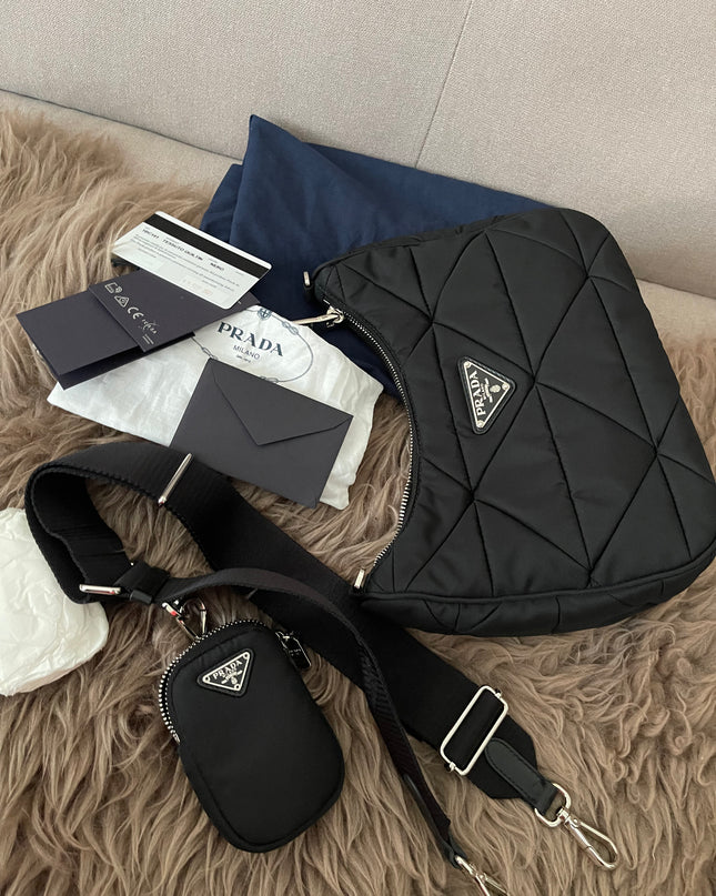 Preloved Authentic Like New Prada Padded Re-Nylon Shoulder Bag
