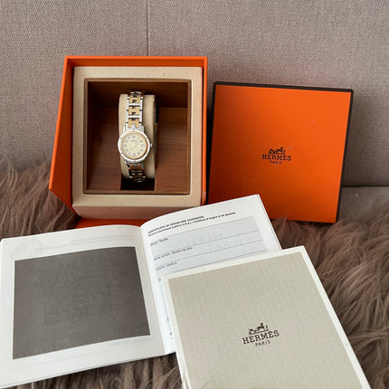 Preloved Authentic Hermès Clipper Watch 2 tone 24MM 16.5cm