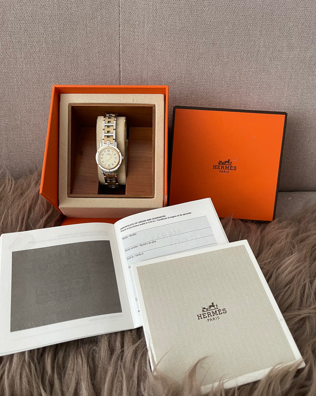 Preloved Authentic Hermès Clipper Watch 2 tone 24MM 16.5cm
