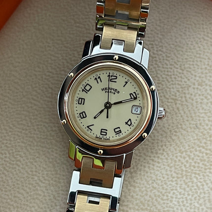 Preloved Authentic Hermès Clipper Watch 2 tone 24MM 16.5cm