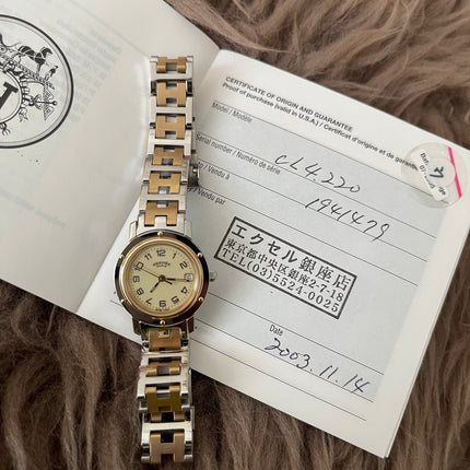 Preloved Authentic Hermès Clipper Watch 2 tone 24MM 16.5cm