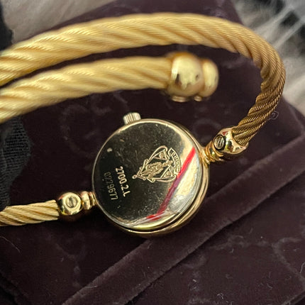 Preloved Authentic Gucci Ladies Bangle Gold Tone MOP Dial 15.5cm