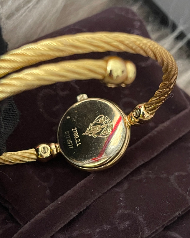 Preloved Authentic Gucci Ladies Bangle Gold Tone MOP Dial 15.5cm