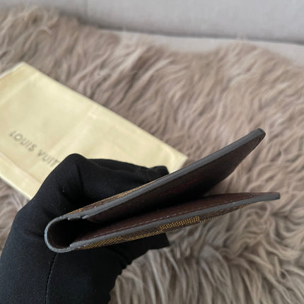 Preloved Authentic Louis Vuitton Damier Ebene Canvas Bifold Long Wallet