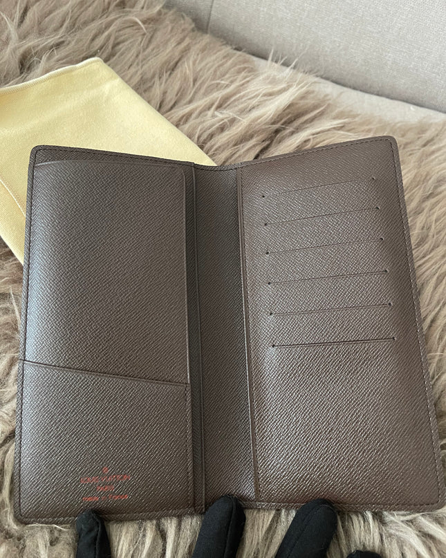 Preloved Authentic Louis Vuitton Damier Ebene Canvas Bifold Long Wallet